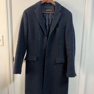 J Crew wool blend long jacket - overcoat - navy
